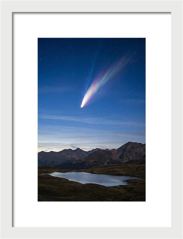 Celestial Comet Over Serene Landscape