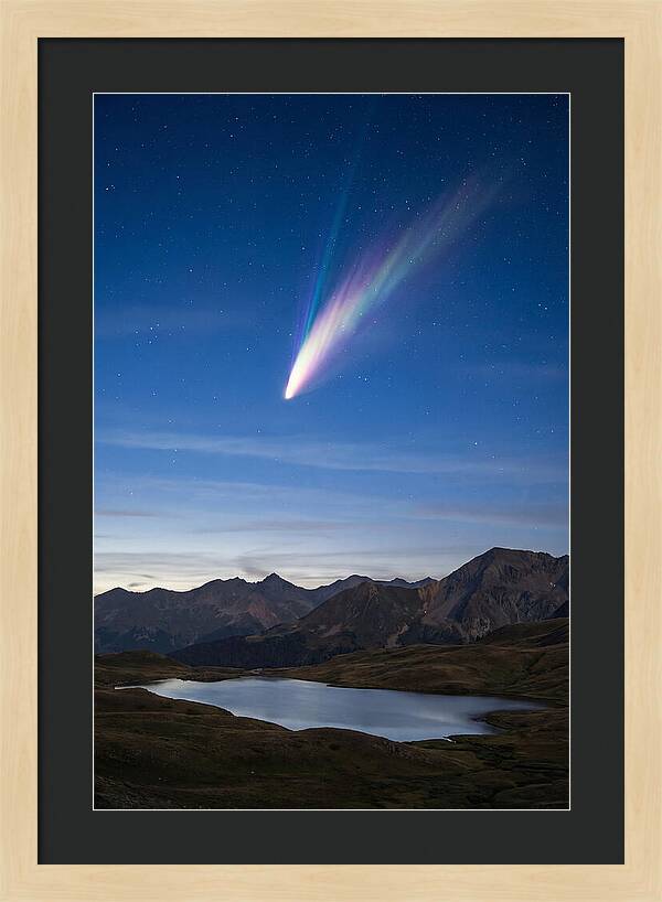 Celestial Comet Over Serene Landscape