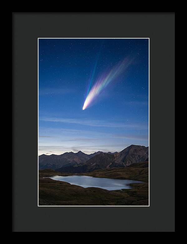 Celestial Comet Over Serene Landscape