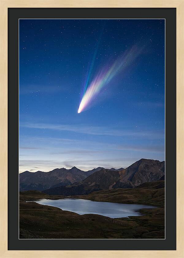 Celestial Comet Over Serene Landscape