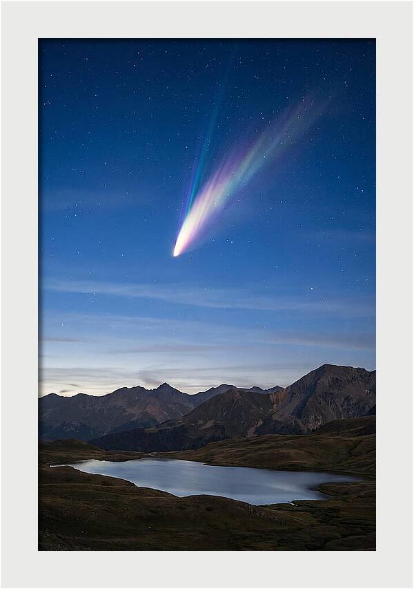 Celestial Comet Over Serene Landscape