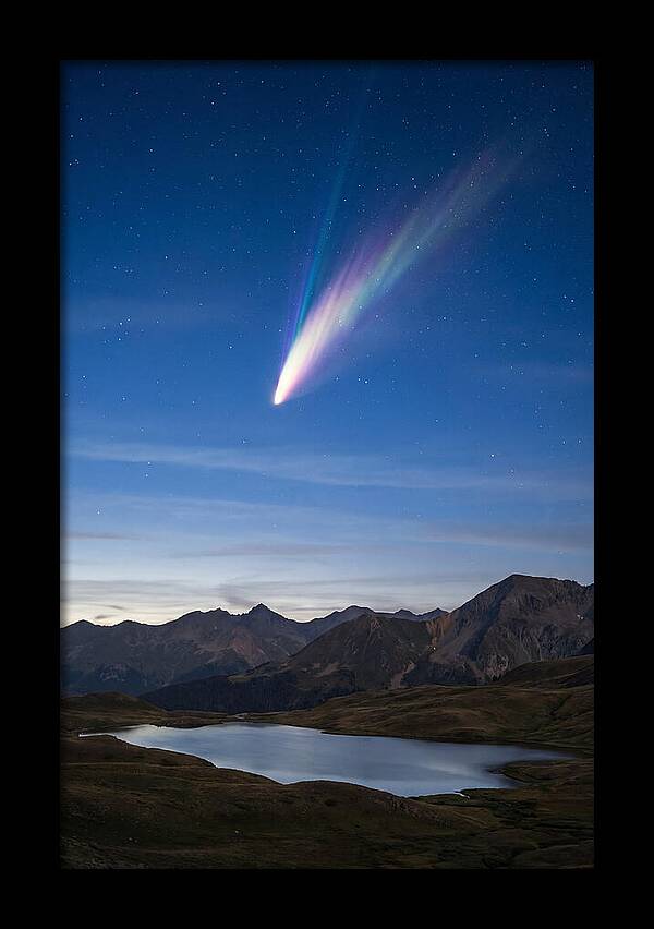 Celestial Comet Over Serene Landscape
