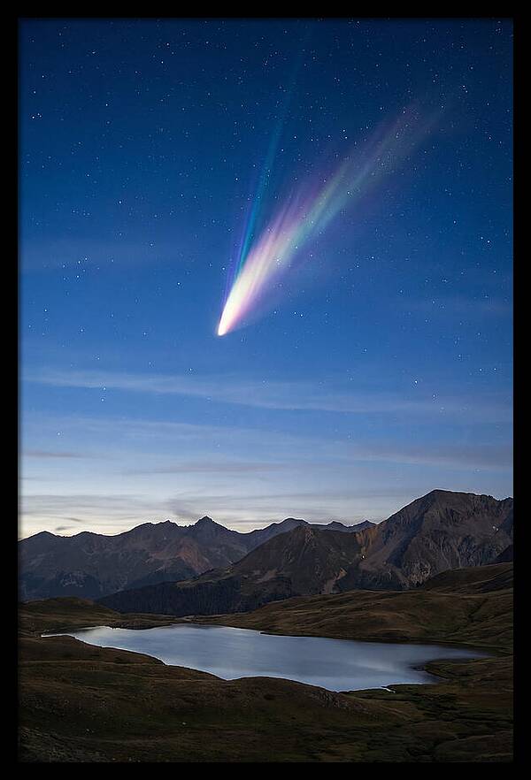 Celestial Comet Over Serene Landscape