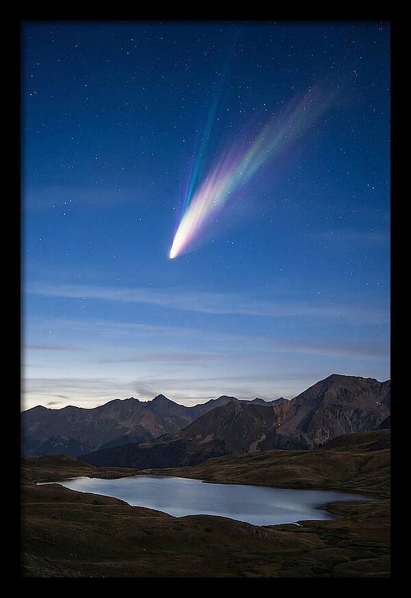 Celestial Comet Over Serene Landscape