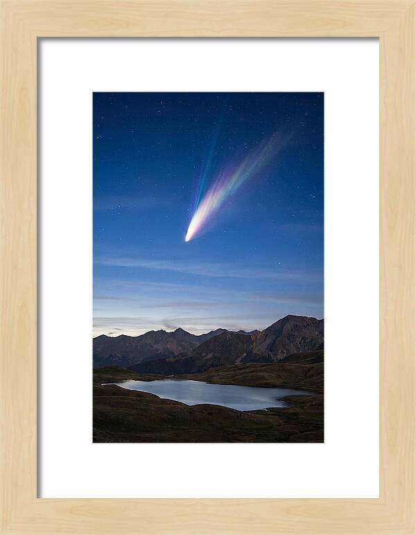 Celestial Comet Over Serene Landscape