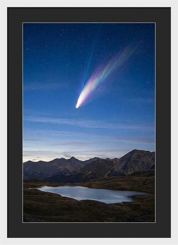 Celestial Comet Over Serene Landscape