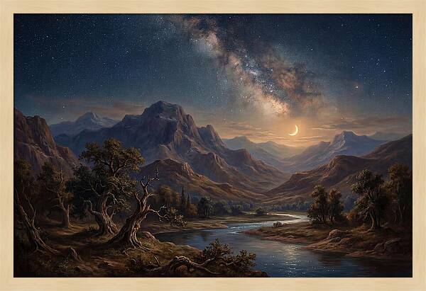 Celestial Serenity Over Mountains