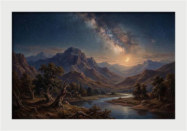Celestial Serenity Over Mountains
