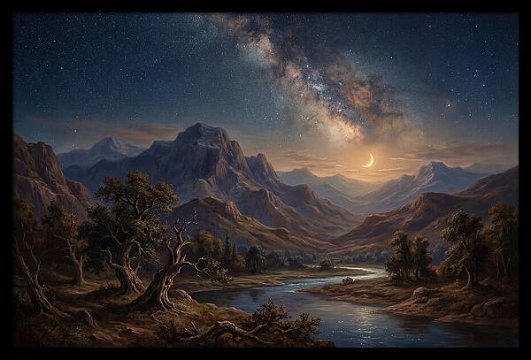 Celestial Serenity Over Mountains