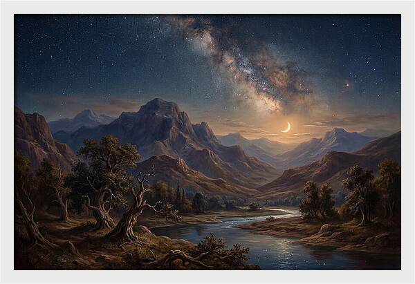 Celestial Serenity Over Mountains