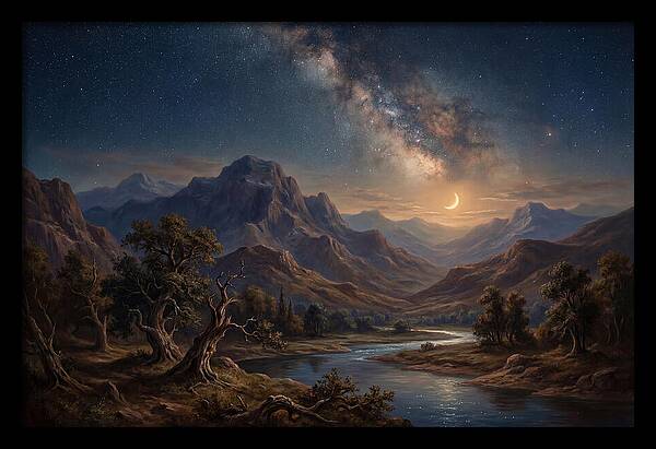 Celestial Serenity Over Mountains