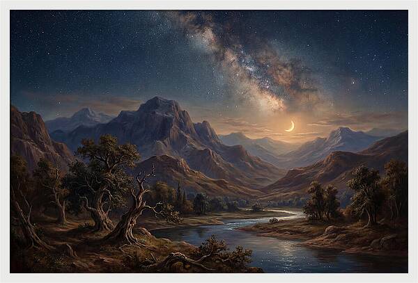 Celestial Serenity Over Mountains