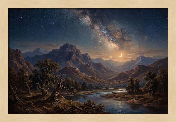 Celestial Serenity Over Mountains