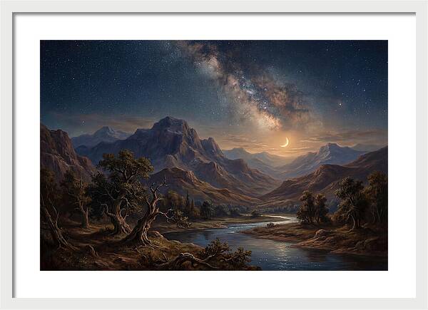 Celestial Serenity Over Mountains
