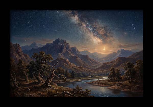 Celestial Serenity Over Mountains