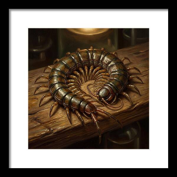 Centipede On A Wooden Surface