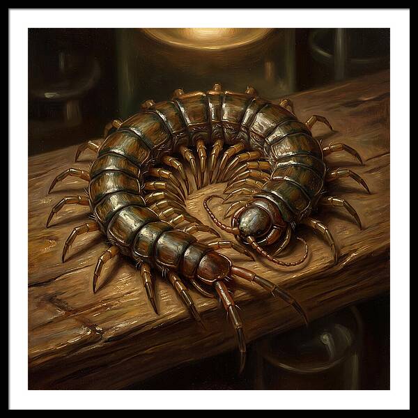 Centipede On A Wooden Surface