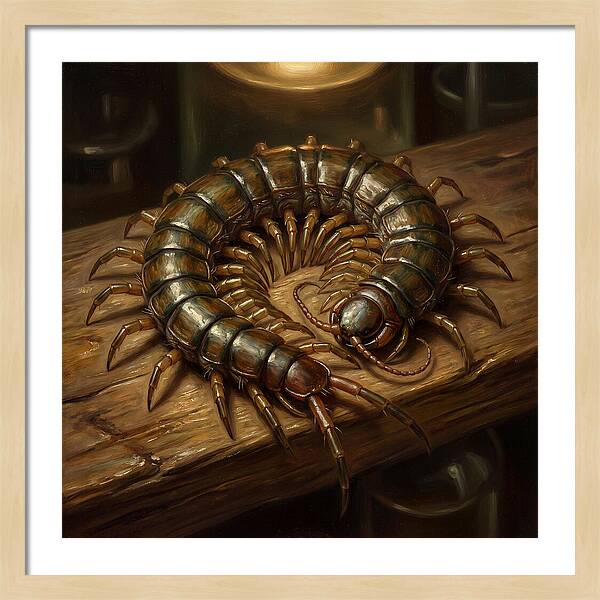 Centipede On A Wooden Surface