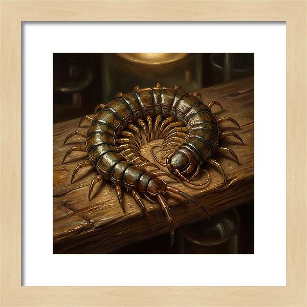 Centipede On A Wooden Surface