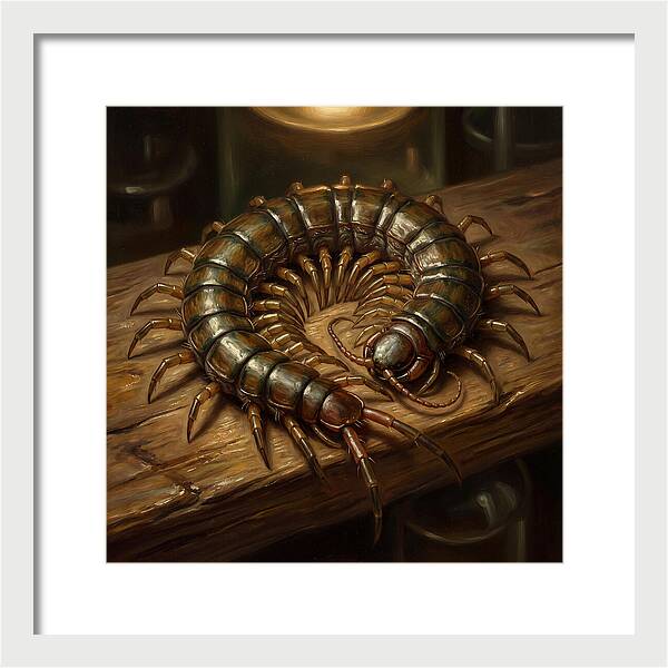 Centipede On A Wooden Surface