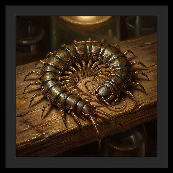 Centipede On A Wooden Surface
