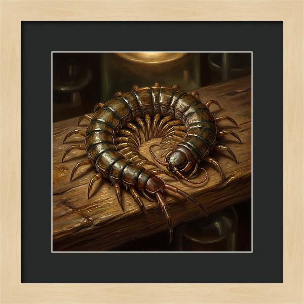 Centipede On A Wooden Surface