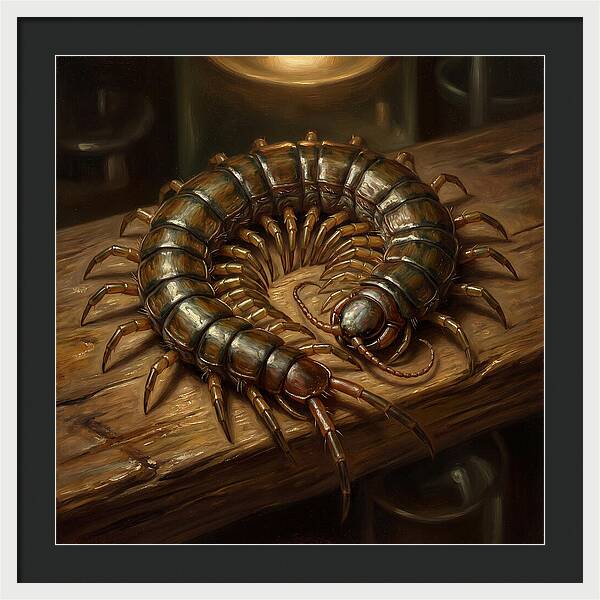 Centipede On A Wooden Surface