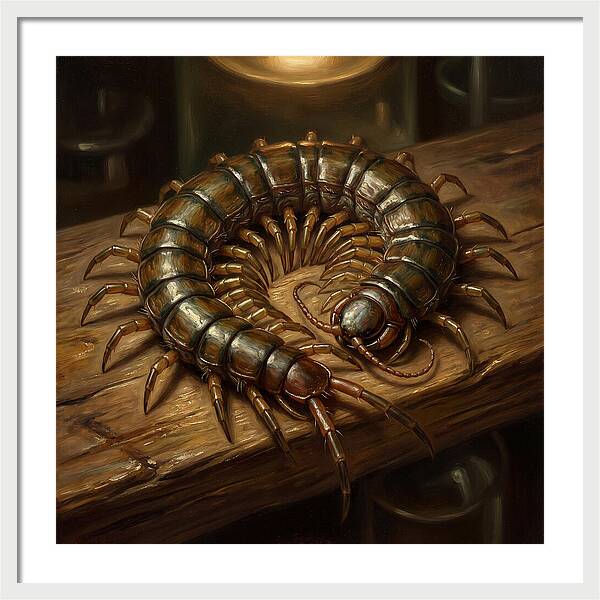 Centipede On A Wooden Surface