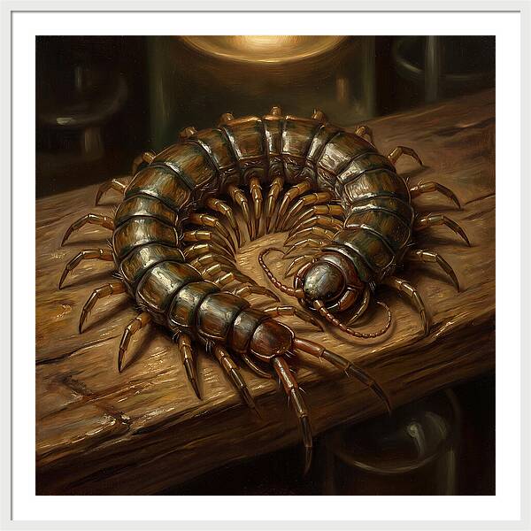 Centipede On A Wooden Surface