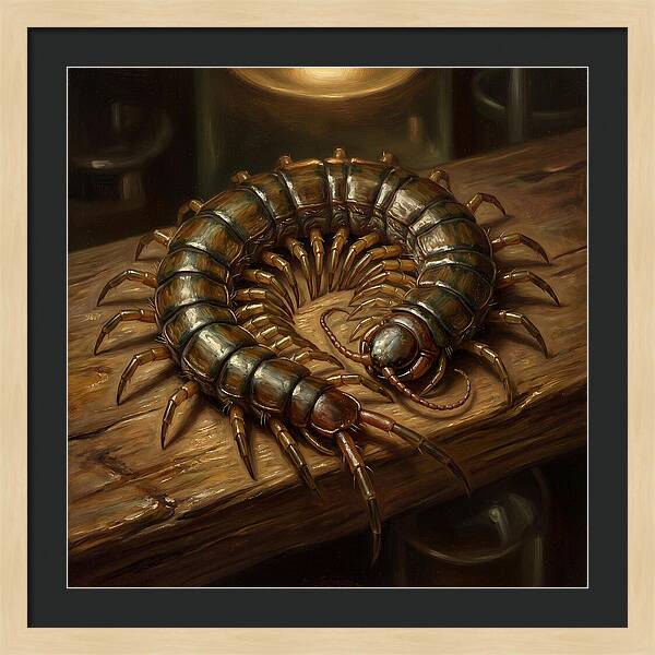 Centipede On A Wooden Surface