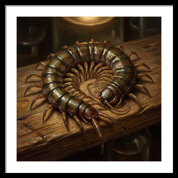Centipede On A Wooden Surface