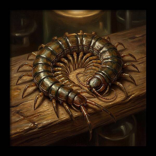 Centipede On A Wooden Surface