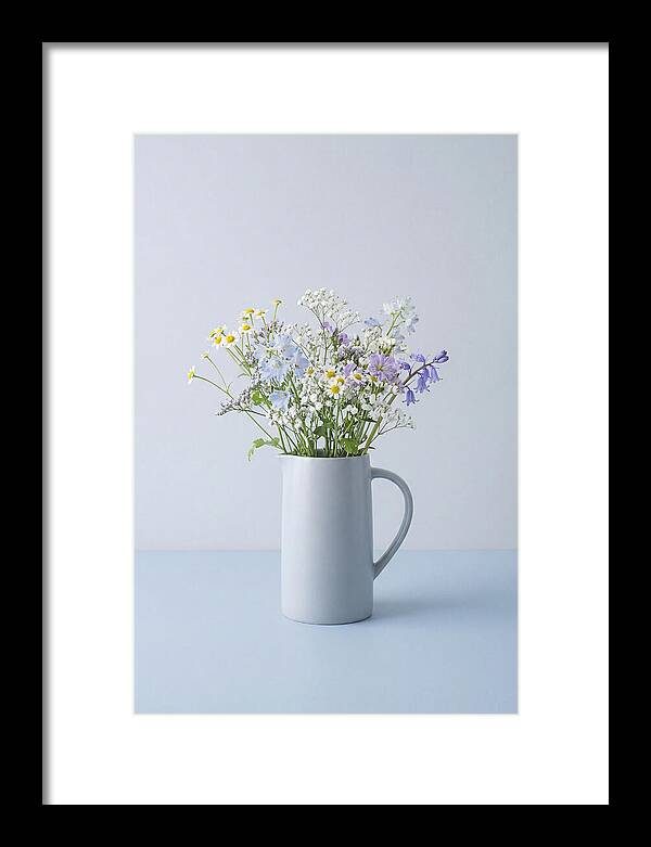 Ceramic Pitcher With Wildflowers