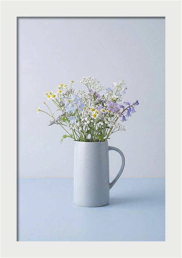 Ceramic Pitcher With Wildflowers