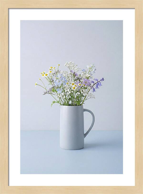 Ceramic Pitcher With Wildflowers
