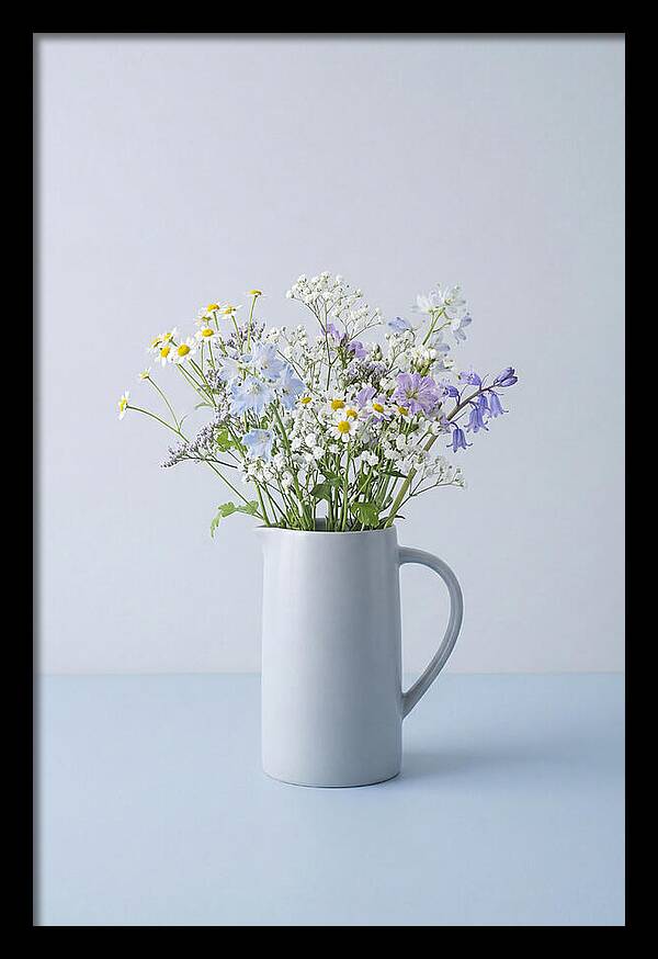 Ceramic Pitcher With Wildflowers