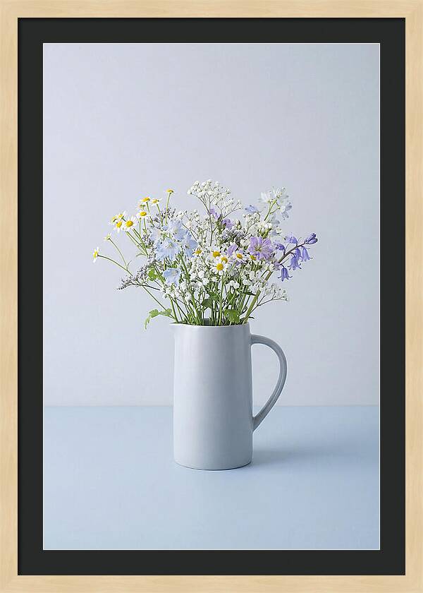 Ceramic Pitcher With Wildflowers
