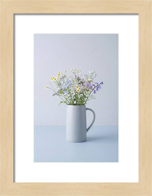 Ceramic Pitcher With Wildflowers