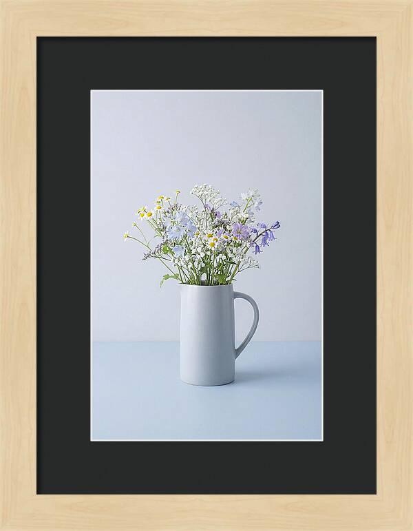 Ceramic Pitcher With Wildflowers