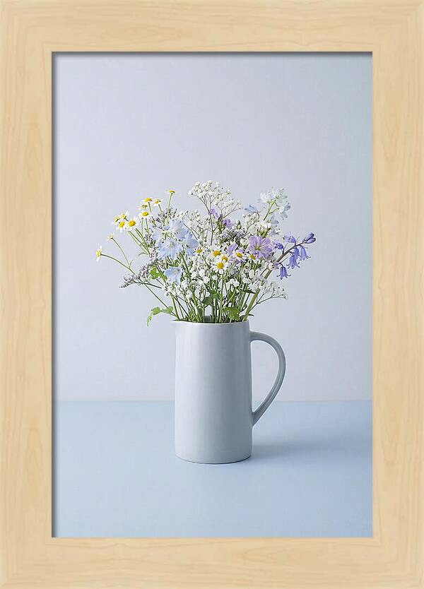 Ceramic Pitcher With Wildflowers
