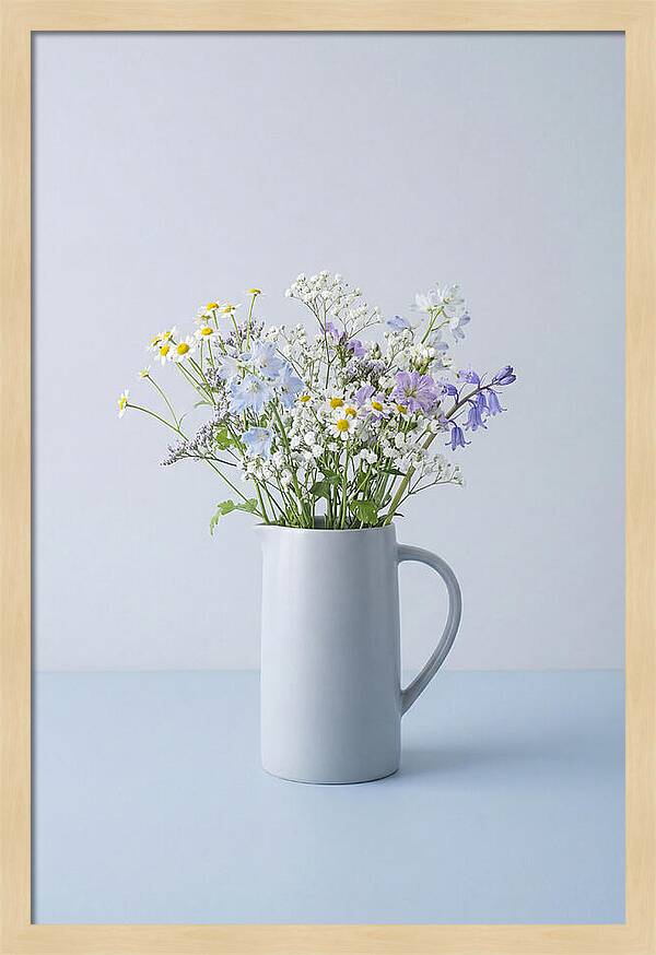 Ceramic Pitcher With Wildflowers