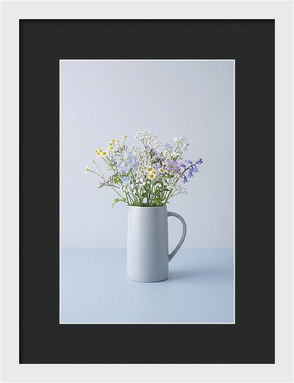 Ceramic Pitcher With Wildflowers
