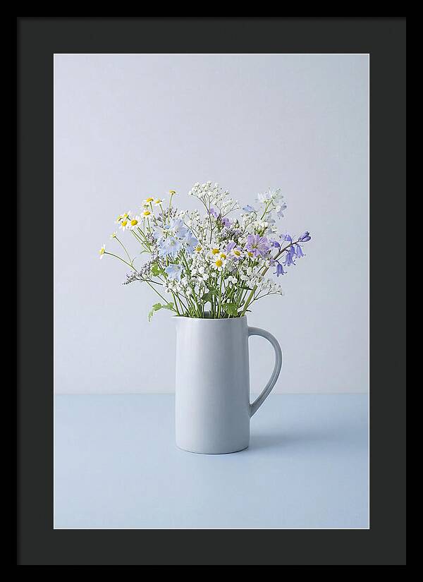 Ceramic Pitcher With Wildflowers
