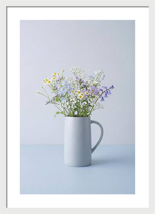 Ceramic Pitcher With Wildflowers