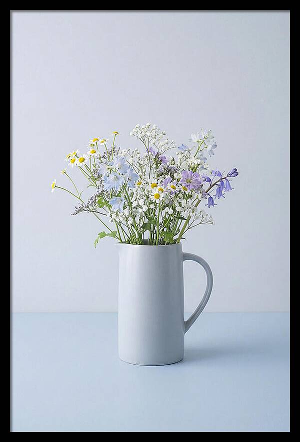 Ceramic Pitcher With Wildflowers