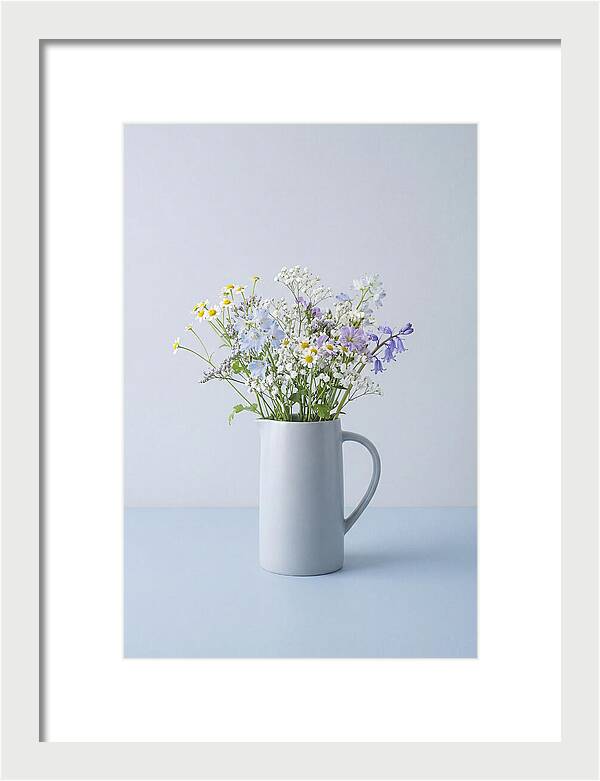 Ceramic Pitcher With Wildflowers