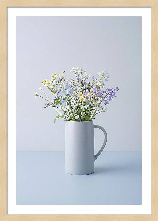 Ceramic Pitcher With Wildflowers