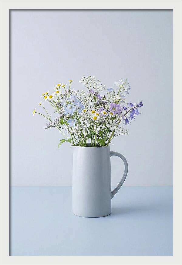Ceramic Pitcher With Wildflowers