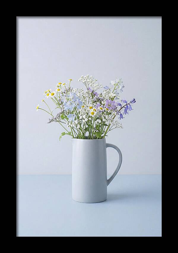 Ceramic Pitcher With Wildflowers