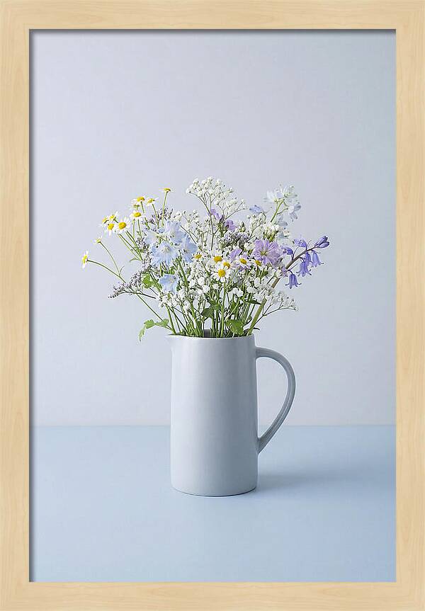 Ceramic Pitcher With Wildflowers